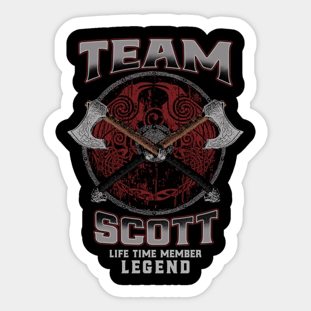 Scott Name - Life Time Member Legend Sticker by Stacy Peters Art